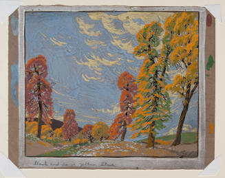 Gustave Baumann, October Morning (study for Indiana Red Gum), before 1927, gouache and graphite…