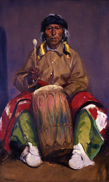 Robert Henri, Portrait of Dieguito Roybal, San Ildefonso Pueblo, 1916, oil on canvas, 67 × 40 i…