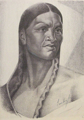 Untitled (Taos Man Showing Beribboned Braids)