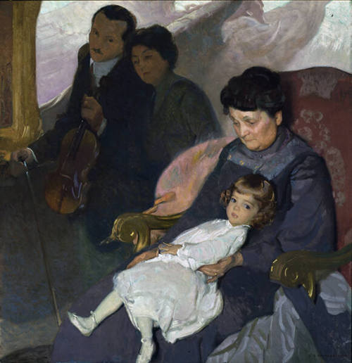 Ernest L. Blumenschein, Portrait of the Artist and Family, 1913, oil on canvas, 46 ¼ x 44 ½ in.…