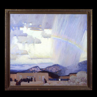 Victor Higgins, Pablita Passes (Walking Rain), circa 1916-1917, oil on canvas, 39 3/4 x 42 5/8 …