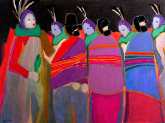 R.C. Gorman, Night of the Yei, 1969, oil on canvas, 33 1/2 x 45 1/2 in. Collection of the New M…