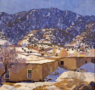 Theodore Van Soelen, A Santa Fe Hillside, circa 1924, oil on canvas, 34 x 36 in. Collection of …