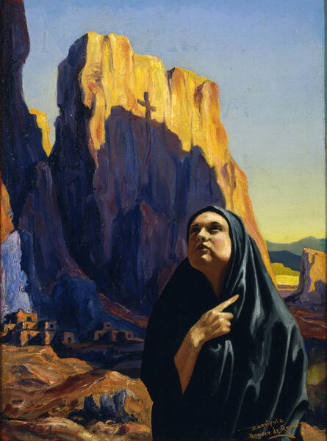 Esquípula Romero de Romero, The Black Shawl, 1933, oil on Masonite, 17 × 12 1/2 in. Collection …