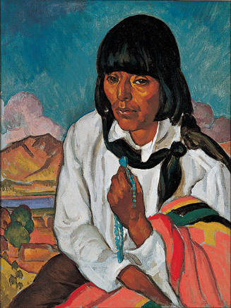 William Penhallow Henderson, Awa Tsireh, 1917, oil on canvas, 24 × 18 in. Collection of the New…
