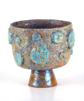 Gold Crater Lustre Footed Bowl