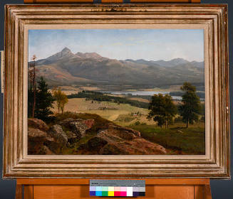 Albert Bierstadt, Mount Chocorua, New Hampshire, circa 1860 – 1862, oil on paper, 19 1/4 x 26 1…