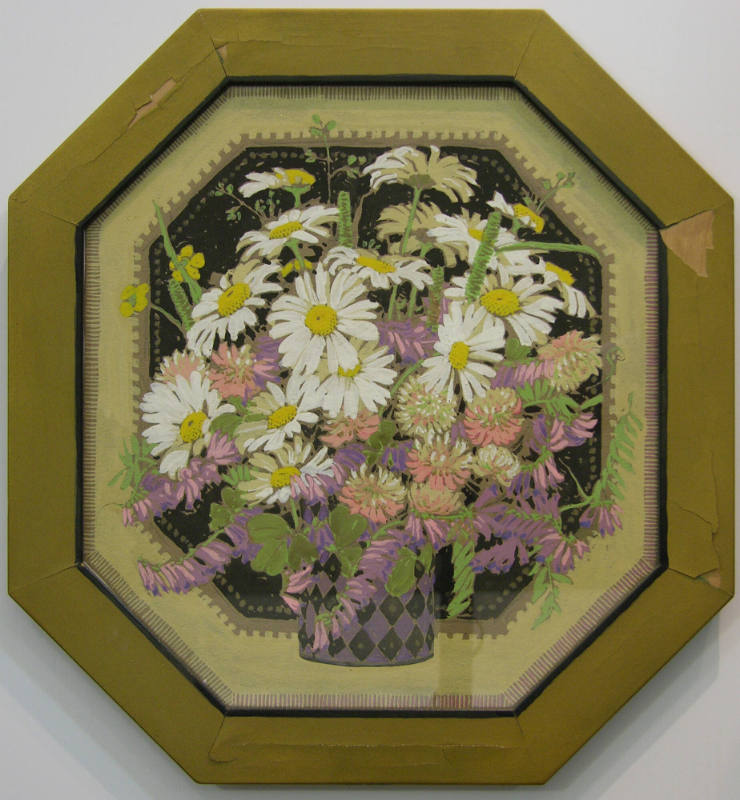 Flowers in a Vase, octagonal frame