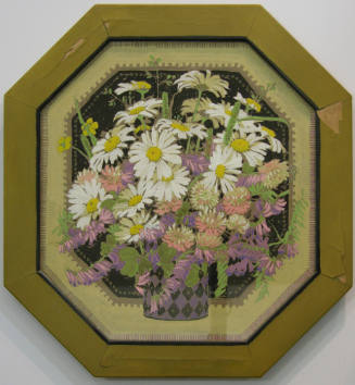 Flowers in a Vase, octagonal frame