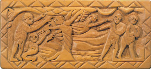 Patrocinio Barela, The Garden of Eden, circa 1948, carved pine, 21 x 48 x 2 1/2 in. Collection …
