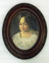 Georgia O'Keeffe, Untitled (Claudia O'Keeffe), circa 1905, oil on canvas, 11 3/4 × 9 3/8 in. Co…