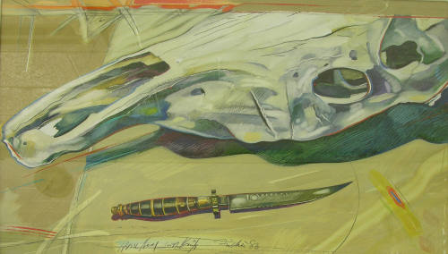 Skull with Knife