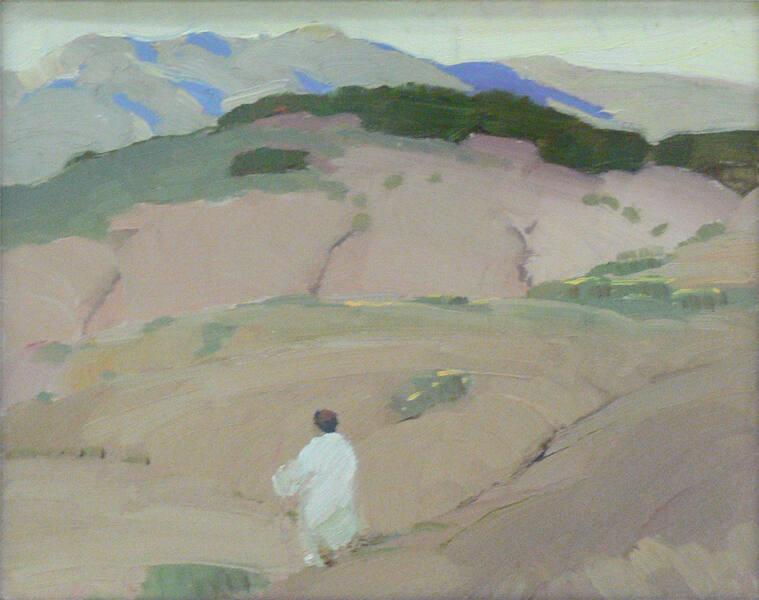 Untitled (Figure in White and Hills)