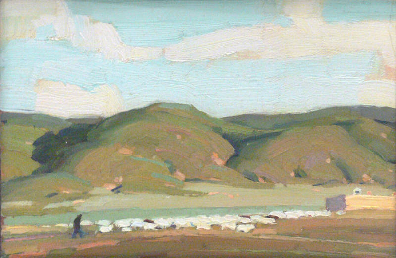 Untitled (Landscape with Man and Sheep)