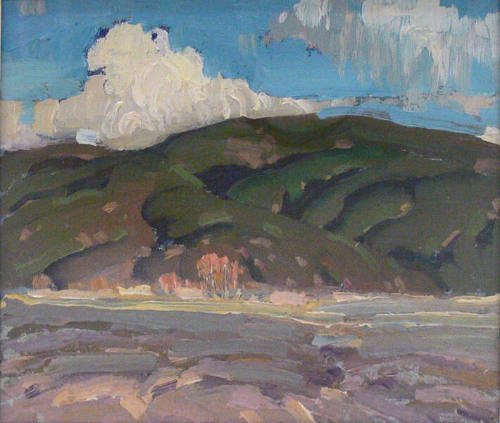 Untitled (Landscape, Green Hills and Clouds)