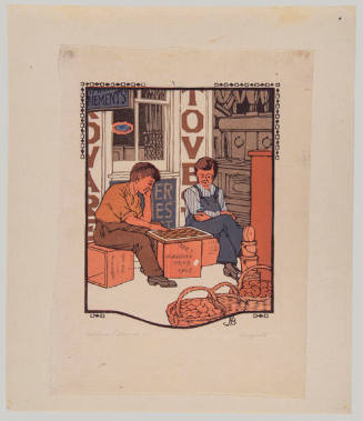 Gustave Baumann, All the Year Round - August, 1912, color woodcut. 8 x 6 ¼ inches. Collection o…
