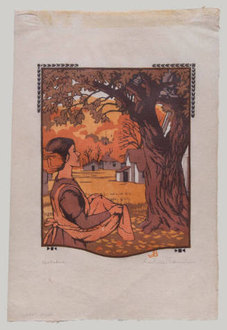Gustave Baumann, All the Year Round - October, 1912, color woodcut. 8 x 6 ¼ inches. Collection …