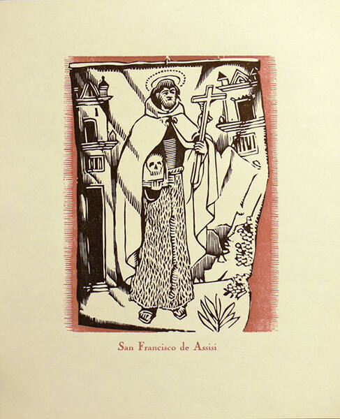 San Francisco de Assisi, from New Mexico Santos: A Suite of Woodblock Prints by Gustave Baumann