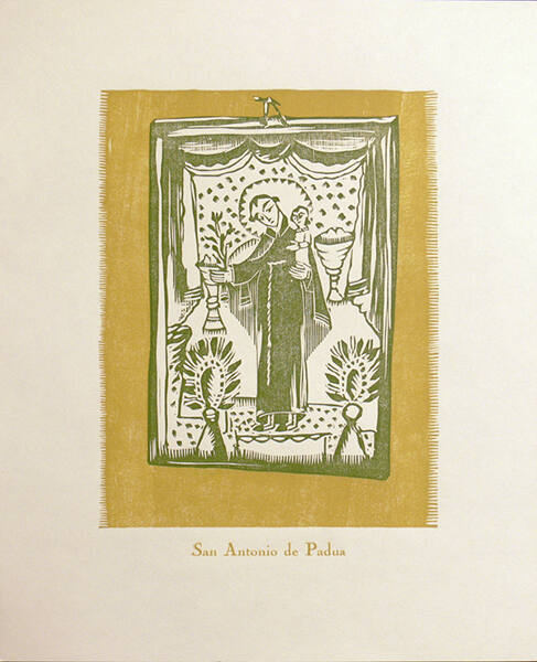San Antonio de Padua, from New Mexico Santos: A Suite of Woodblock Prints by Gustave Baumann