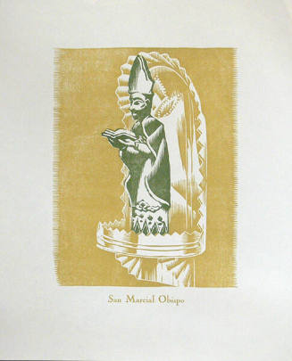 San Marcial Obispo, from New Mexico Santos: A Suite of Woodblock Prints by Gustave Baumann