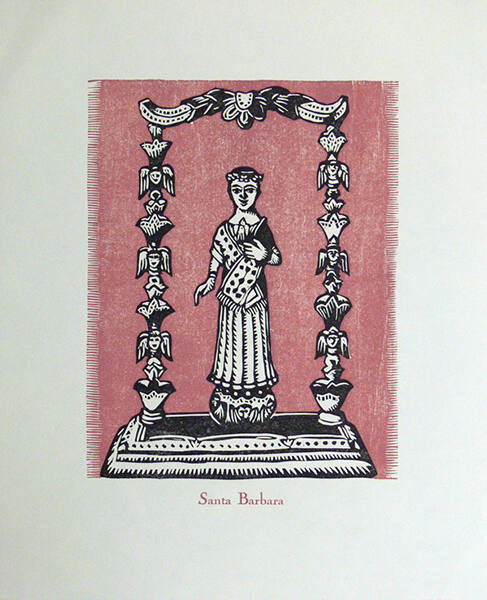 Santa Barbara, from New Mexico Santos: A Suite of Woodblock Prints by Gustave Baumann