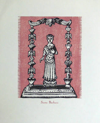 Santa Barbara, from New Mexico Santos: A Suite of Woodblock Prints by Gustave Baumann