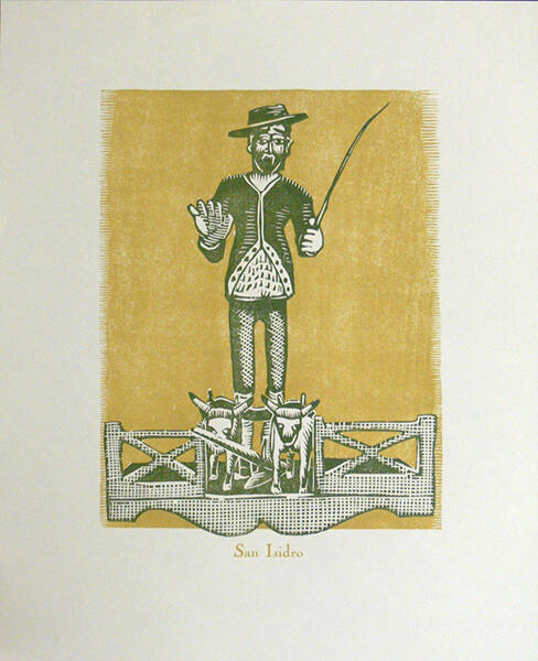 San Isidro, from New Mexico Santos: A Suite of Woodblock Prints by Gustave Baumann