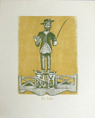 San Isidro, from New Mexico Santos: A Suite of Woodblock Prints by Gustave Baumann