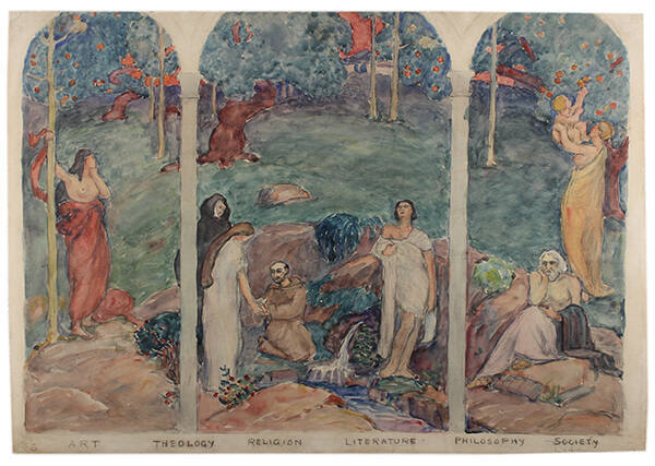 Sketch for mural "The Apotheosis of St. Francis"