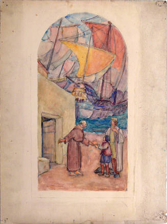 Sketch for mural "Christopher Columbus"