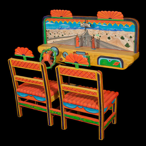 Luis Tapia, Chima Altar, Bertram's Cruise, 1992, carved and painted wood. Collection of the New…