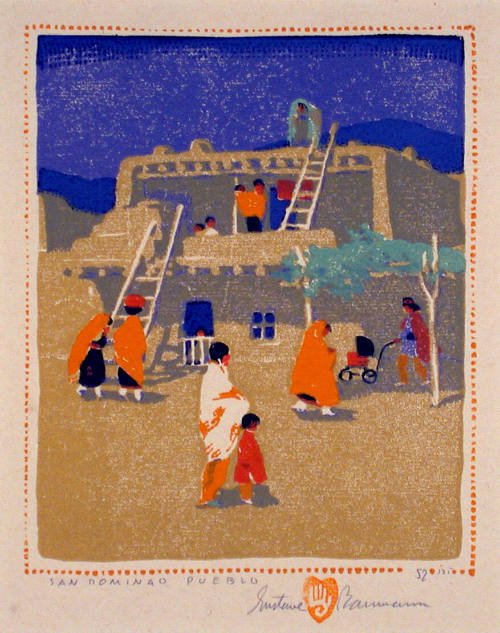 Gustave Baumann, San (Santo) Domingo Pueblo, 1924, color woodcut, 7 3/8 x 6 1/8 in. Collection …