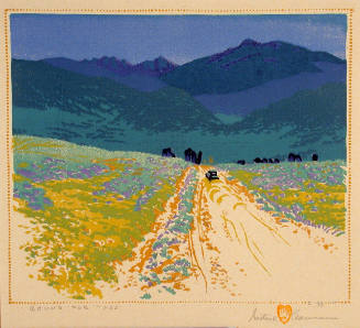Gustave Baumann, Bound for Taos, 1930, color woodcut, 9 1/2 × 11 in. Collection of the New Mexi…