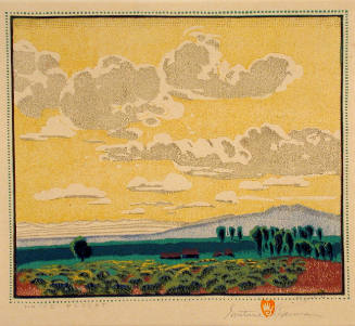 Gustave Baumann, White Desert, 1928, color woodcut, 9 1/2 × 11 1/8 in.​ Collection of the New M…