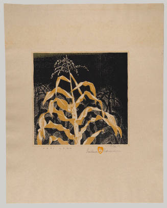 Gustave Baumann, Hopi Corn, 1938, color woodcut, Image: 8 1/8 x 8 1/4 in. (20.6 x 21 cm), Suppo…
