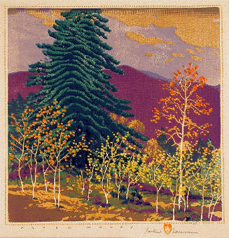 Gustave Baumann, Aspen Money, 1929, color woodcut, 12 3/4 × 12 3/4 in. Collection of the New Me…