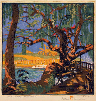 Gustave Baumann, Live Oak - Landa Park, 1924, color woodcut, 12 3/4 x 12 3/4 in. Collection of …