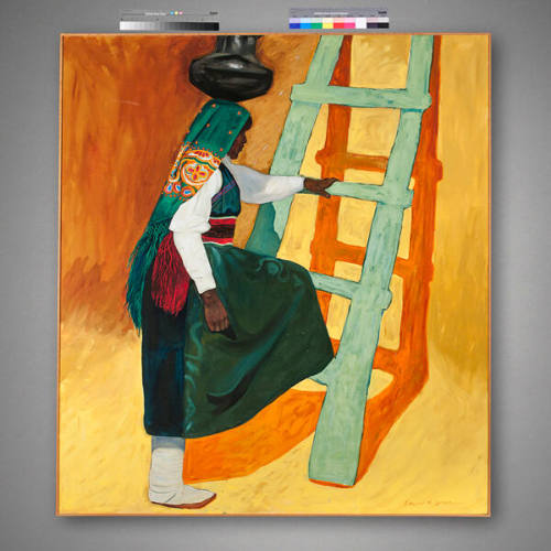 Woman Ascending A Ladder