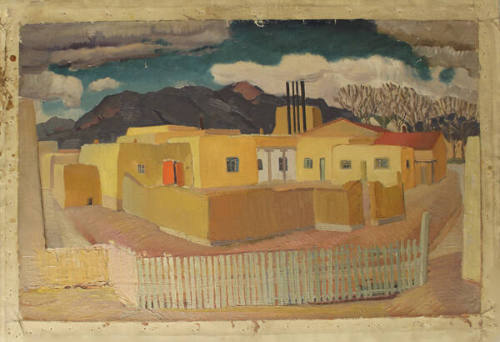 Untitled (Adobe Houses with Fence)