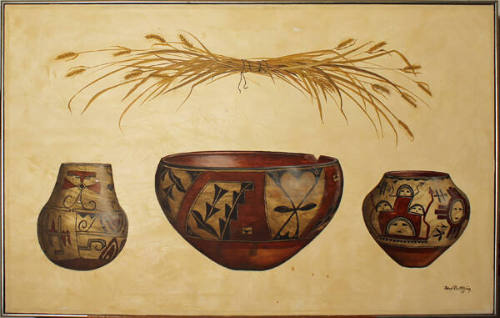 Three Pots with Wheat