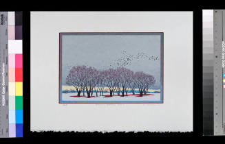 Kate Krasin, Groundhog Day, 1979, silkscreen, 6 3/8 × 9 9/16 in. Collection of the New Mexico M…