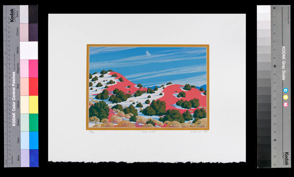 Kate Krasin, Half Moon, 1980, silkscreen, 6 5/16 × 9 1/8 in. Collection of the New Mexico Museu…