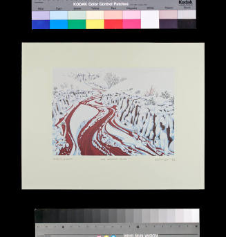 Kate Krasin, Red Arroyo – Snow, 1982, silkscreen, 6 5/8 x 9 3/8 in.  Collection of the New Mexi…