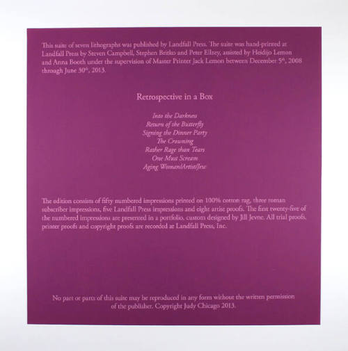 Colophon (from A Retrospective in a Box)