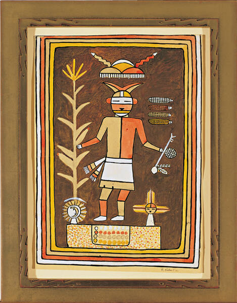 Fred Kabotie, Study for Watchtower Mural at Desert View, Grand Canyon, circa 1932, tempera and …