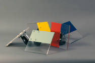 John Beech, Suite of five Rolling Painting Multiples, 2001, Plexiglas, enamel paint and casters…