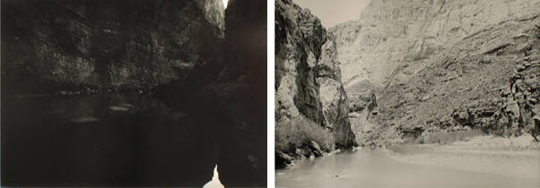 Last Light – Brightest Light (Message to Robert Adams and Timothy H. O'Sullivan) The Rio Grande Entering St. Elena Canyon, The Big Bend, Texas; Last Light – Brightest Light (Message to Robert Adams and Timothy H. O'Sullivan) The Rio Grande Leaving Boquillas Canyon, The Big Bend, Texas