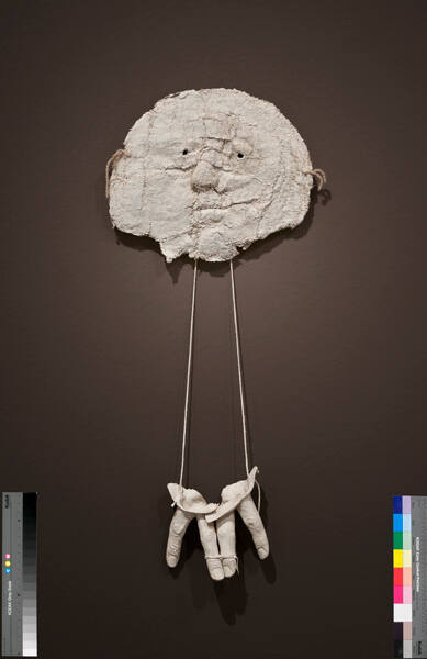 Rubber Lady, Rubber Lady Deconstructed, 1980s (2010), gauze on Masonite with latex, 22 1/4 × 10…