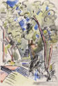 Cady Wells, Tree/Lane (recto), 1933, watercolor on wove paper, 34 1/8 x 26 1/8 in. Collection o…