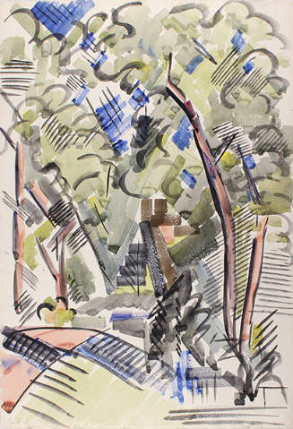 Cady Wells, Tree/Lane (recto), 1933, watercolor on wove paper, 34 1/8 x 26 1/8 in. Collection o…